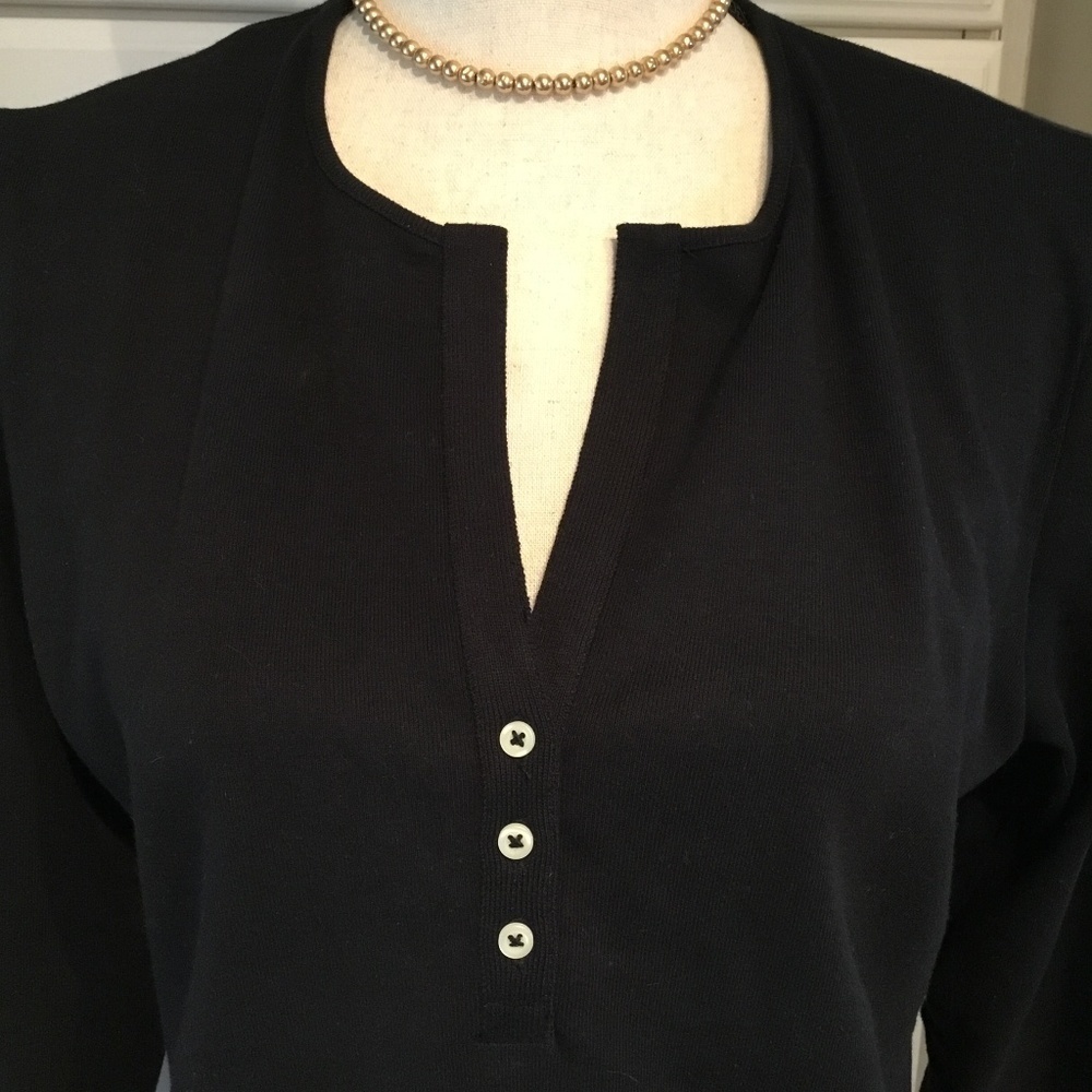 Jones New York Sport Black Cotton Top - Picture 2 of 4